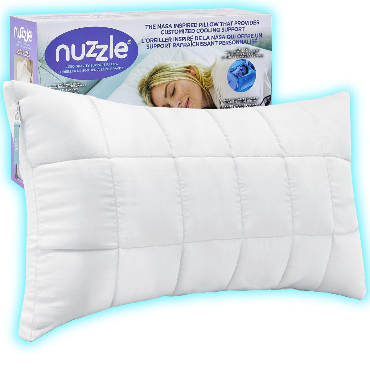 Nuzzle Pillow Standard Adjustable Neck Pillow,Soft Luxury Hotel Feel