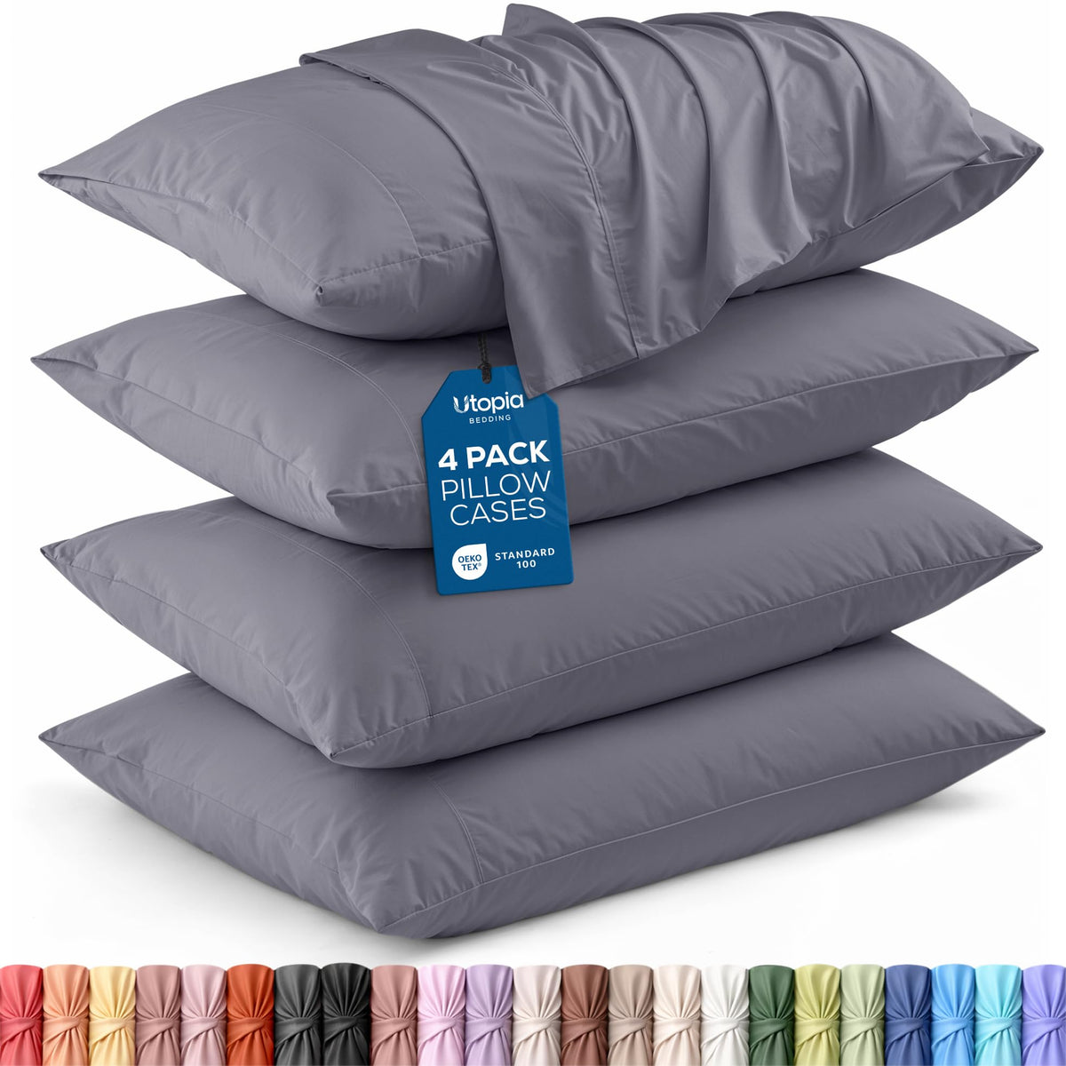 Pillow Covers King Size Set of 12, Soft and Comfy Pillow Cases, White