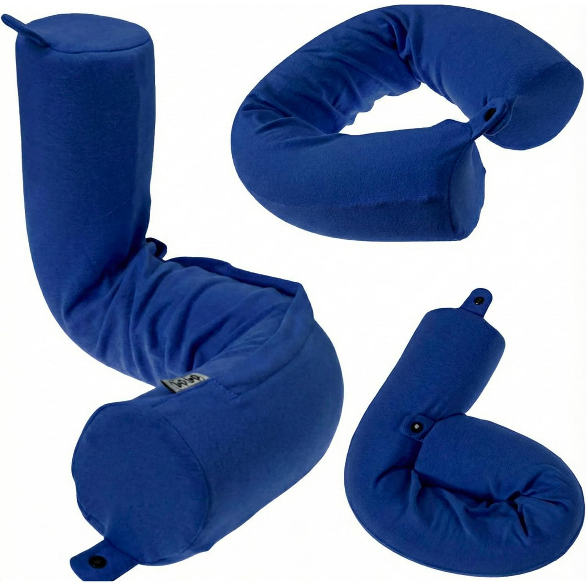 Dot&Dot Twist Memory Foam Travel Pillow, Bendable Neck Pillow for Airplane, Car and Home, 26-Inch Adjustable Roll with Washable Cotton Cover, Gray