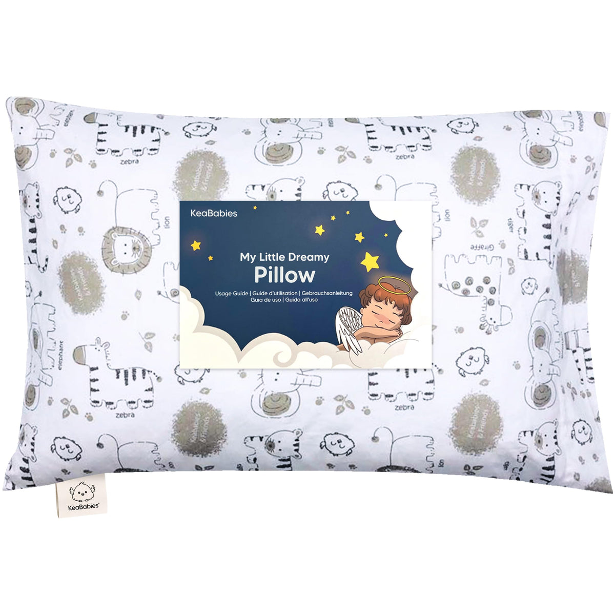 Toddler Pillow with Pillowcase, 13x18 My Little Dreamy Pillow (Soft White)