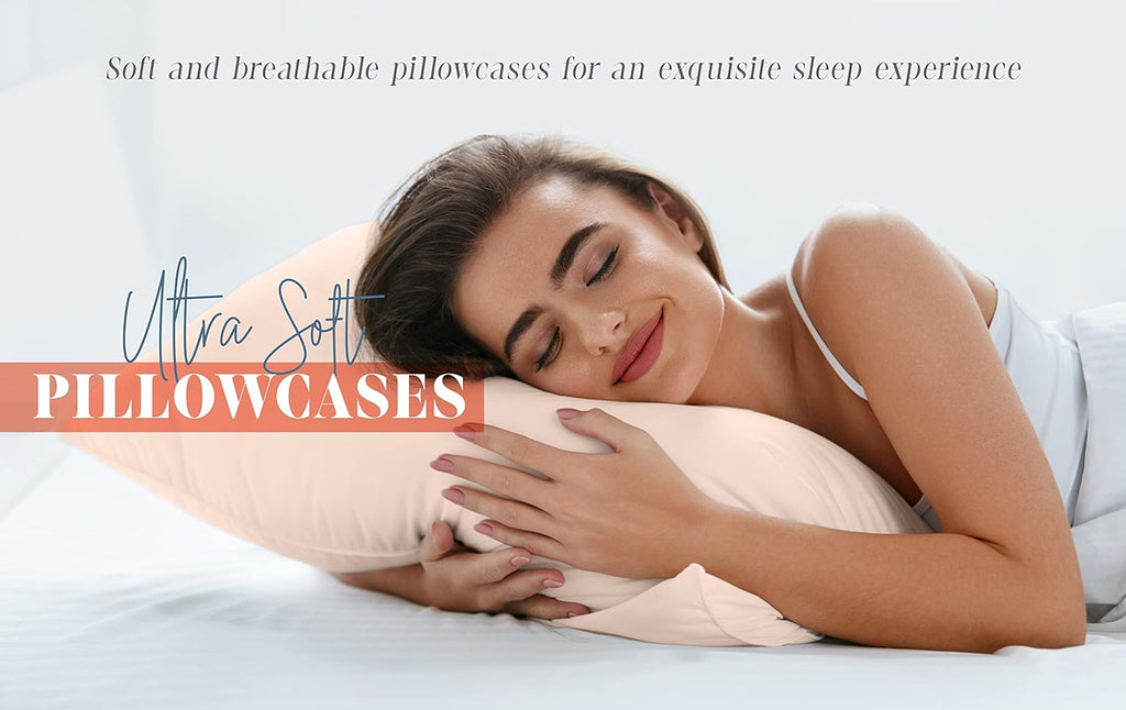 Elegant Comfort 4-PACK Solid Pillowcases 1500 Premium Hotel Quality Microfiber - Smooth Weave, Wrinkle and Stain Resistant, Easy Slip-On, 4-Piece Set, Standard/Queen Pillowcase, Gray