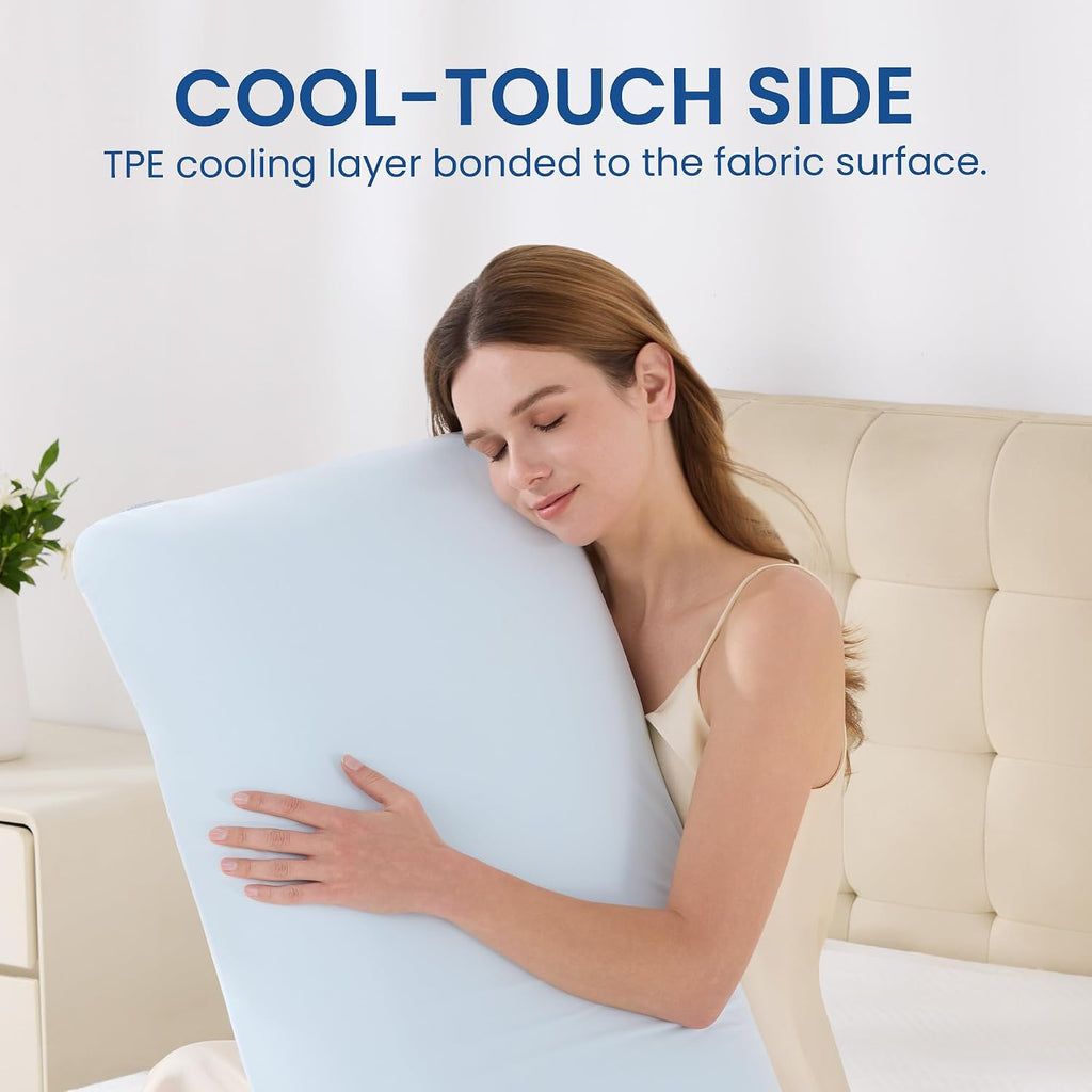 Memory Foam Bed Pillow with Dual Cooling Surfaces and Contouring Support