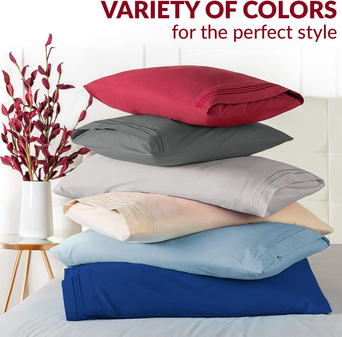 Mellanni Pillow Cases Set - 4 PC Iconic Collection Pillowcases