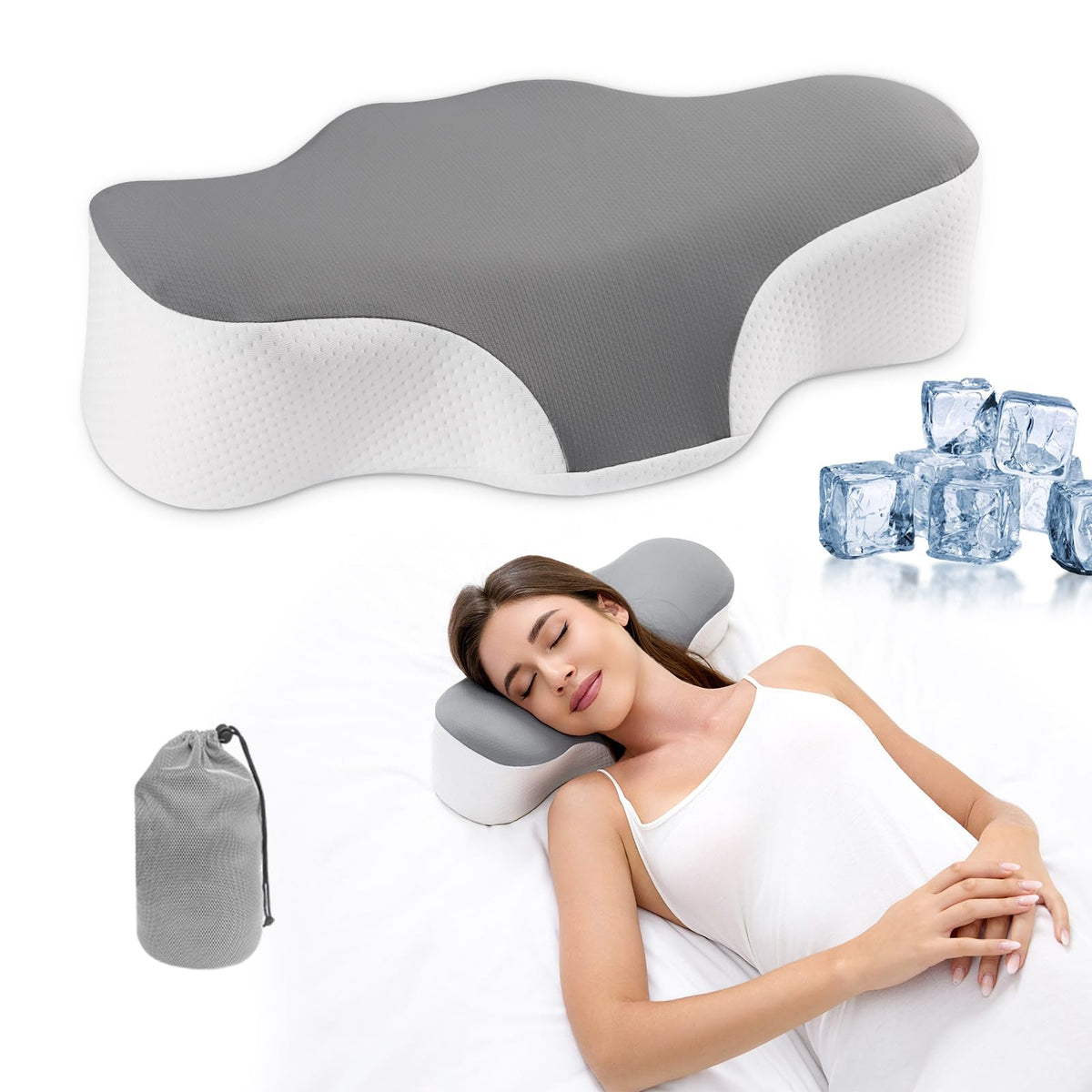 Bespilow Travel Size Cervical Neck Pillow for Sleeping,Ergonomic Support