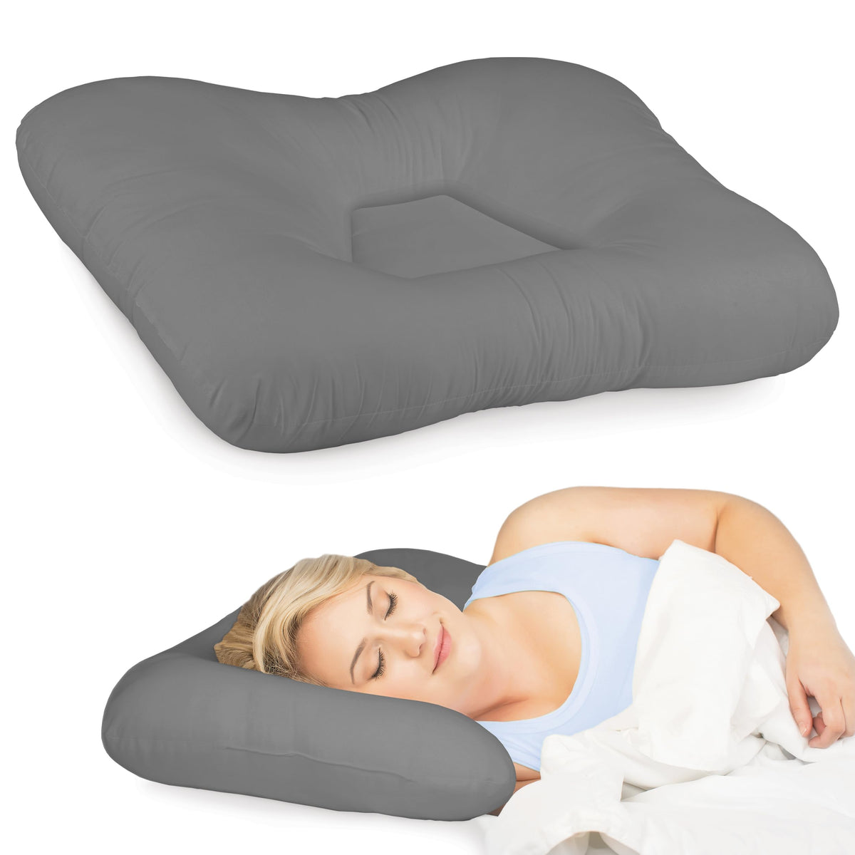 Tri-Core Ergonomic Cervical Pillow for Neck Pain Relief Full Size Firm WH