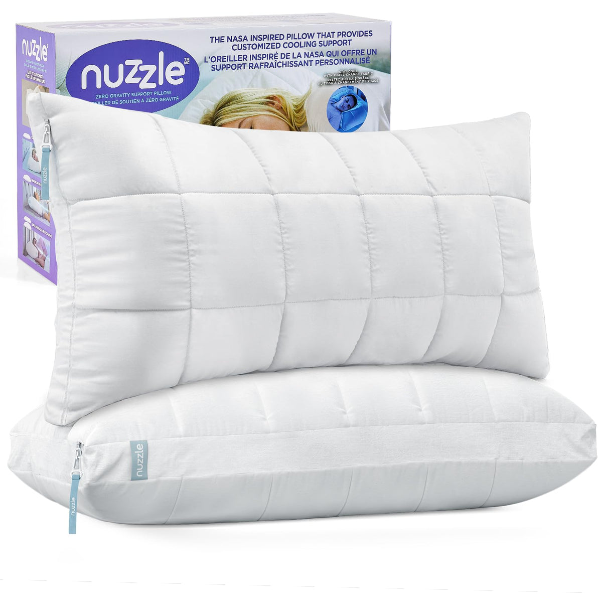 Nuzzle Pillow Standard Adjustable Neck Pillow,Soft Luxury Hotel Feel