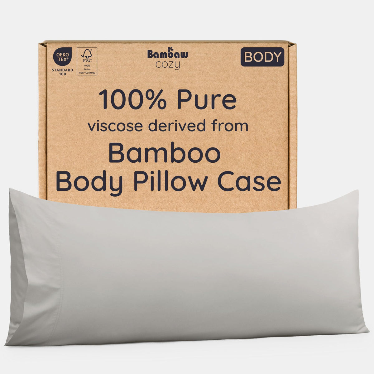 Bambaw 100% Viscose Derived from Bamboo Pillowcase Standard Size – Set of 2 Cooling Pillow Cases for Hot Sleepers, Breathable & Good for the Skin, Cooling Pillow Cover with Envelope Closure (White)