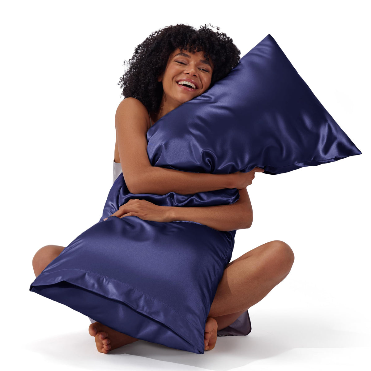 Bedsure Satin Pillowcase Standard Set of 2, Silky Pillow Cases, Beige