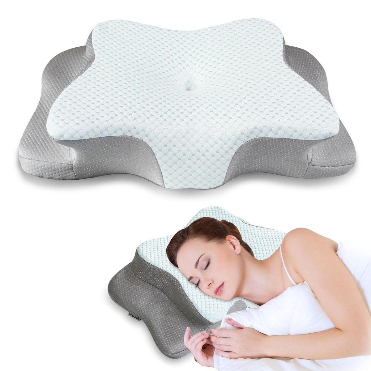 Pain Relief Cervical Pillow for Neck Support, Adjustable Ergonomic Pillow