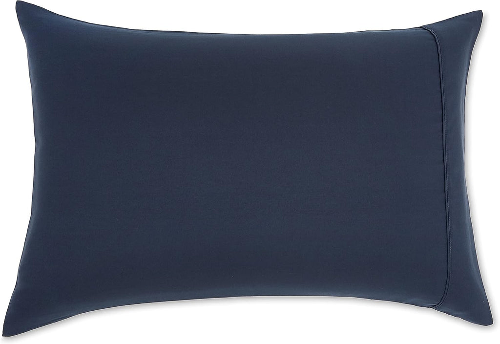 Amazon Basics Standard Pillowcases Set of 2 - Lightweight, Super Soft Easy Care Microfiber, Navy Blue, 30" L x 20" W, Pillows Not Included