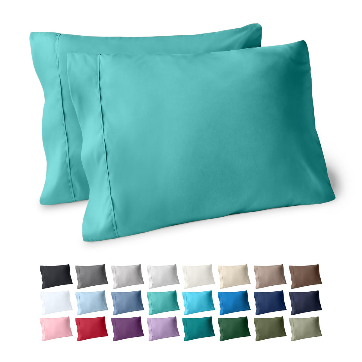 Bare Home Pillowcases Open End (Standard Set of 2, Grey)