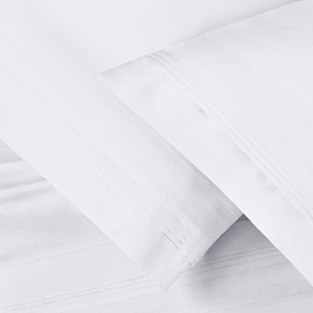 Superior 1000 Thread Count Egyptian Cotton Pillowcase Set, Pillow Covers for All Pillows and Sleepers, Soft Pillowcases for Bed Fashion, Basics, Large Cases, 2-Piece Set- Standard, White