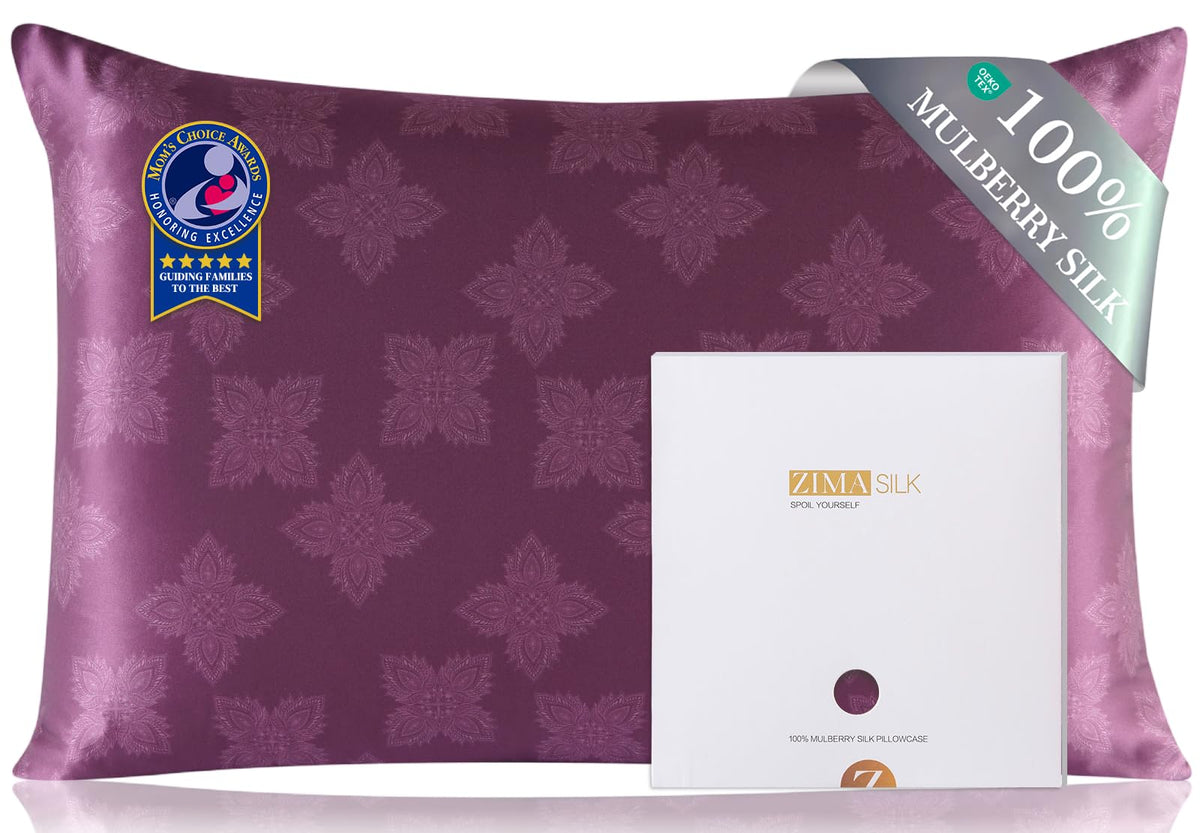 ZIMASILK 100% Pure Mulberry Silk Pillow Cases for Hair and Skin, Queen
