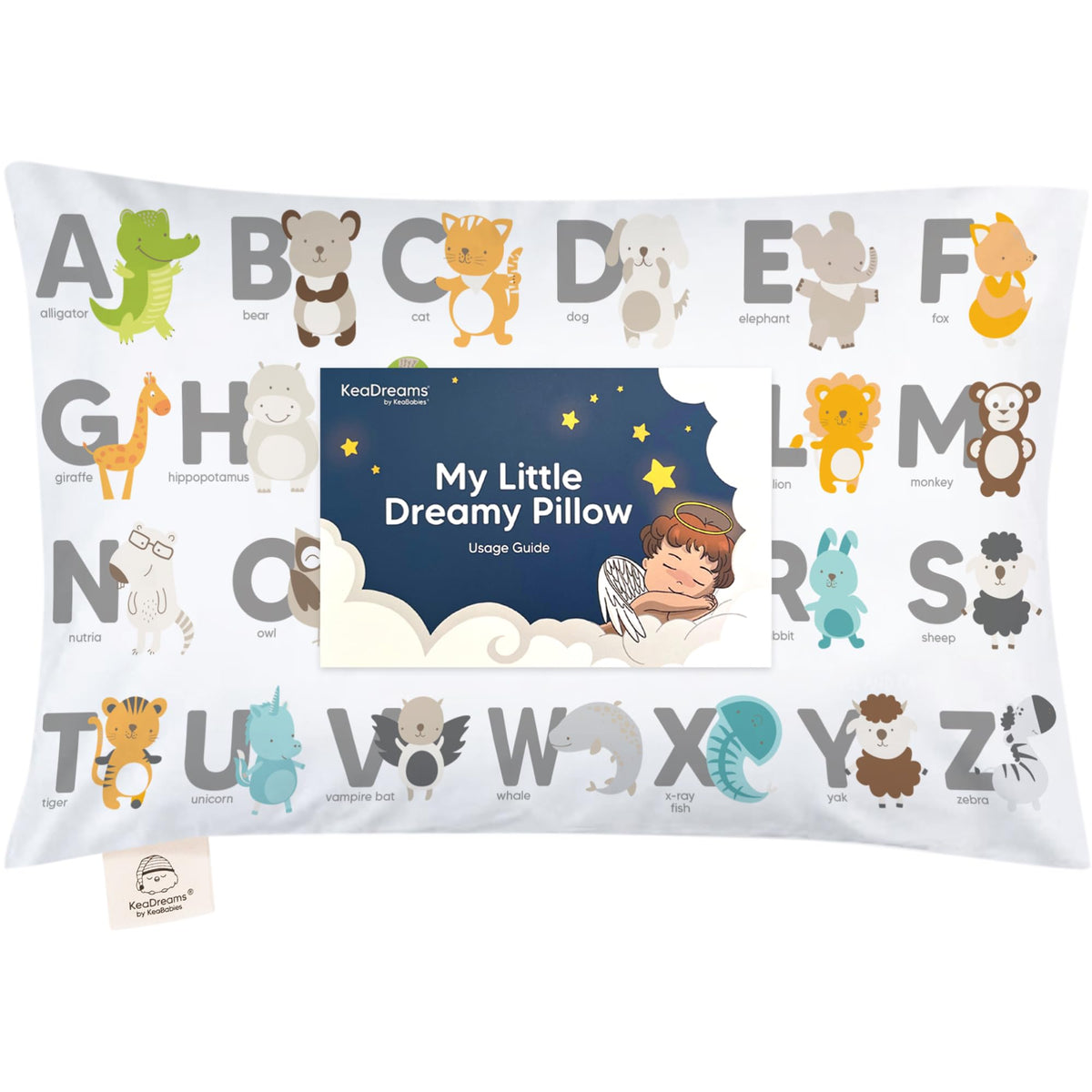 Toddler Pillow with Pillowcase, 13x18 My Little Dreamy Pillow (Soft White)