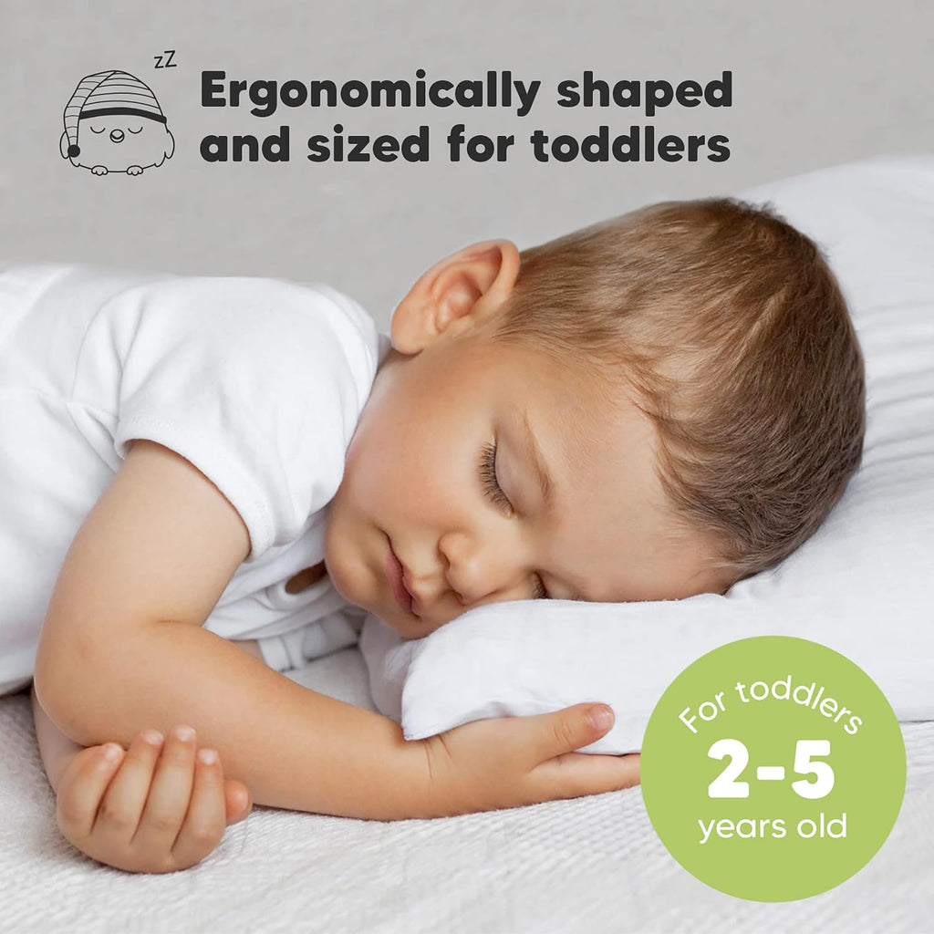 Toddler Pillow with Pillowcase, 13x18 My Little Dreamy Pillow (Soft White)