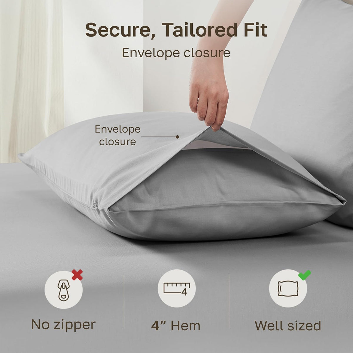 California Design Den 100% Egyptian Cotton 2-Pack Pillowcases Queen Size