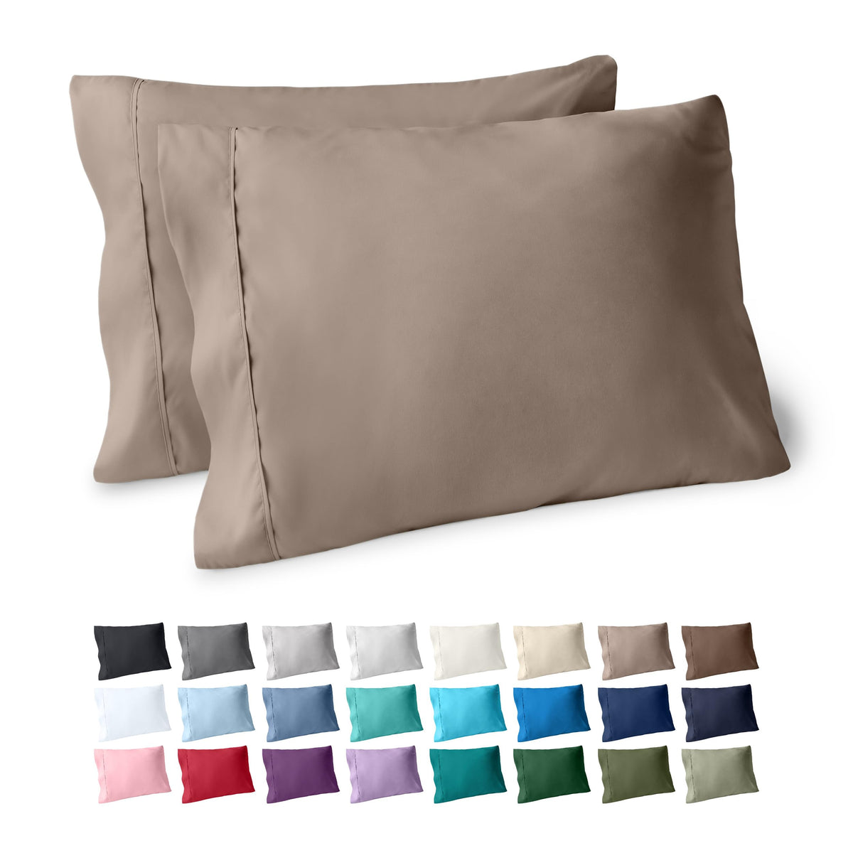 Bare Home Pillowcases Open End (Standard Set of 2, Grey)