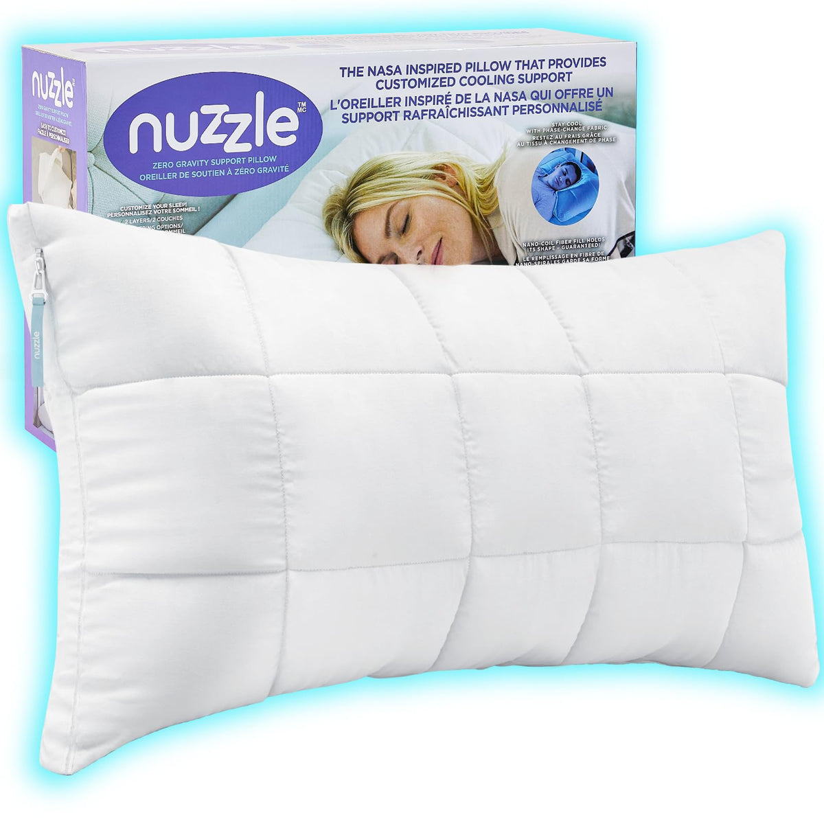 Nuzzle Pillow Standard Adjustable Neck Pillow,Soft Luxury Hotel Feel