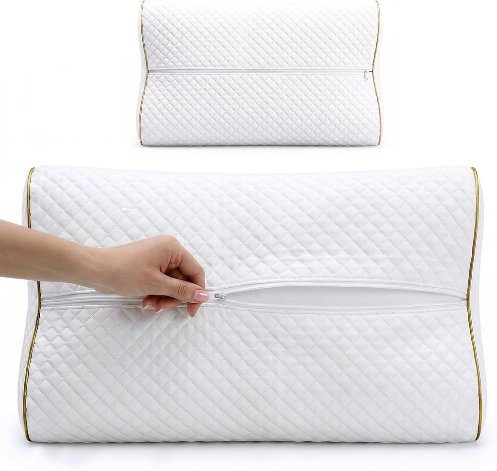 Royal Therapy King Memory Foam Pillow – Ergonomic Cervical Pillow for Neck and Shoulder Pain – Medium Firm Contour Pillow for Side, Back, and Stomach Sleepers – CertiPUR-US Certified