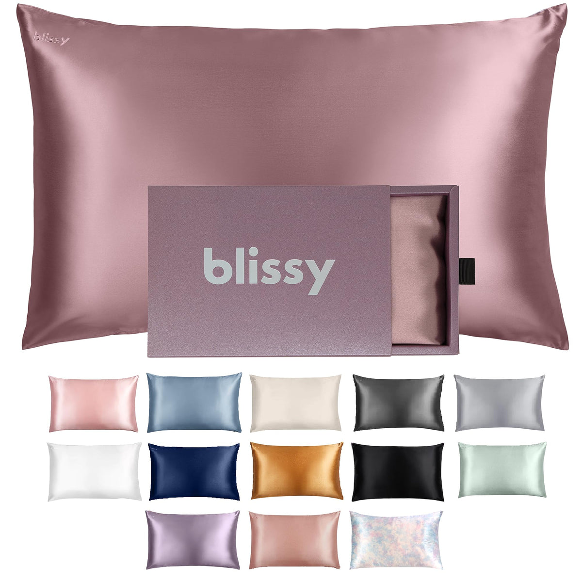Blissy Silk Pillowcase - 100% Pure Mulberry Silk - 22 Momme 6A High-Grade Fibers - Silk Pillow Cover for Hair & Skin - Regular, Queen & King (Blissy White, Standard)
