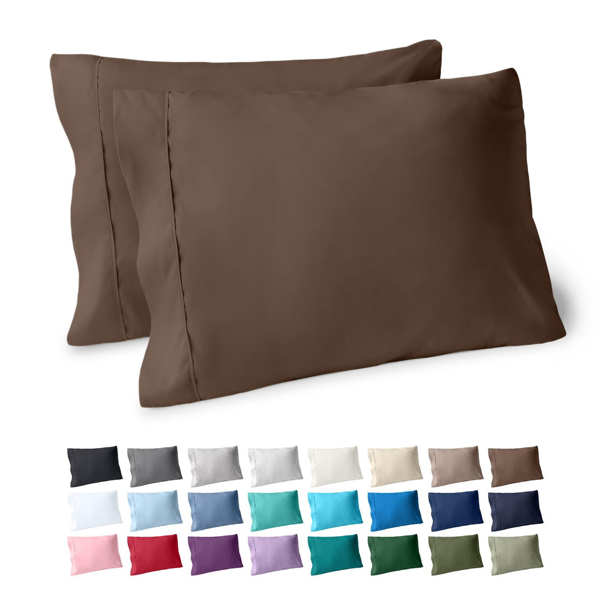 Bare Home Pillowcases Open End (Standard Set of 2, Grey)