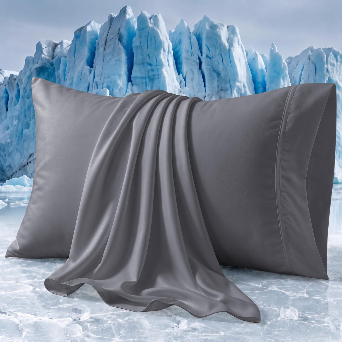 Beckham Hotel Collection Cooling Pillowcases for Hot Sleepers, King Size Set of 2, Cool Bedding, Envelope Closure, Silky Soft, Breathable, Moisture-Wicking, White