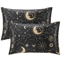 EXQ Home Satin Pillowcase for Hair and Skin Queen - Printed Black Sun