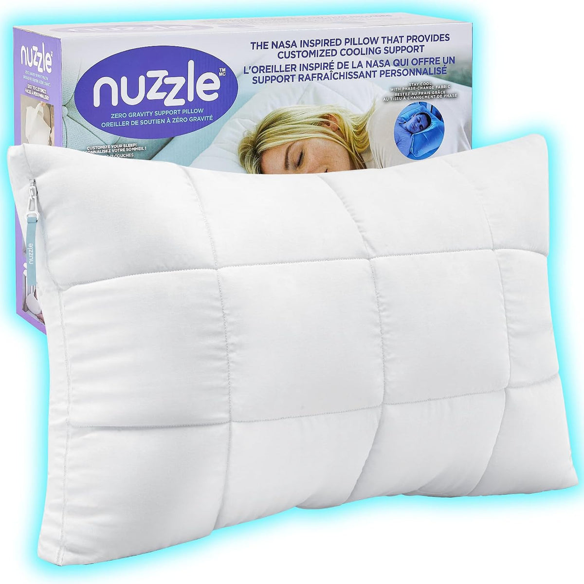 Nuzzle Pillow Standard Adjustable Neck Pillow,Soft Luxury Hotel Feel