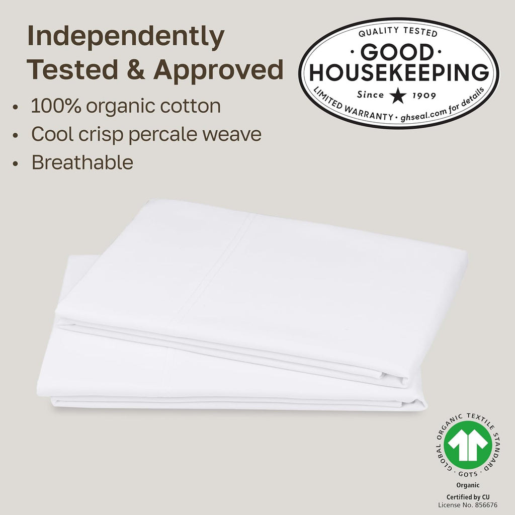 California Design Den 100% Organic Cotton 2-Pack King Pillowcases