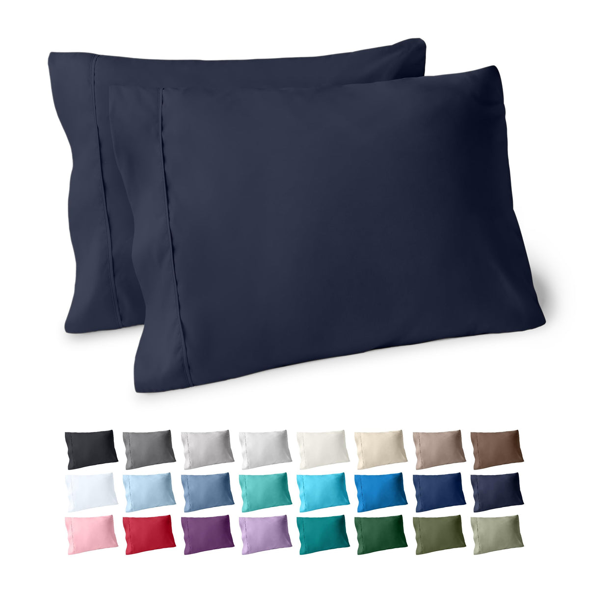 Bare Home Pillowcases Open End (Standard Set of 2, Grey)