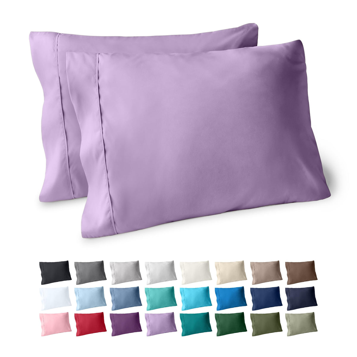 Bare Home Pillowcases Open End (Standard Set of 2, Grey)