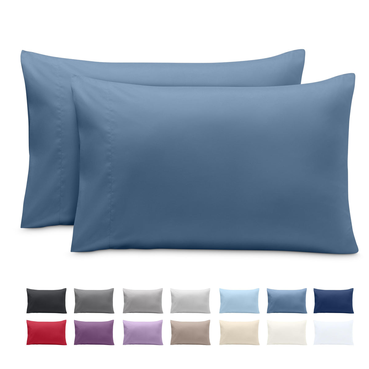 Bare Home Pillowcases Open End (Standard Set of 2, Grey)