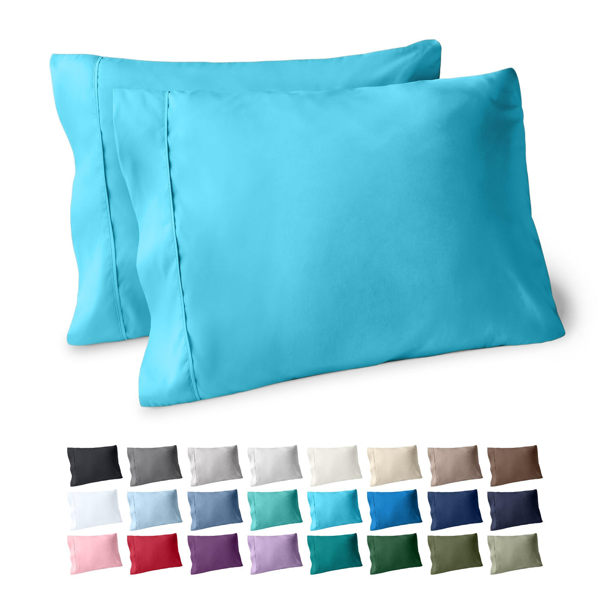 Bare Home Pillowcases Open End (Standard Set of 2, Grey)