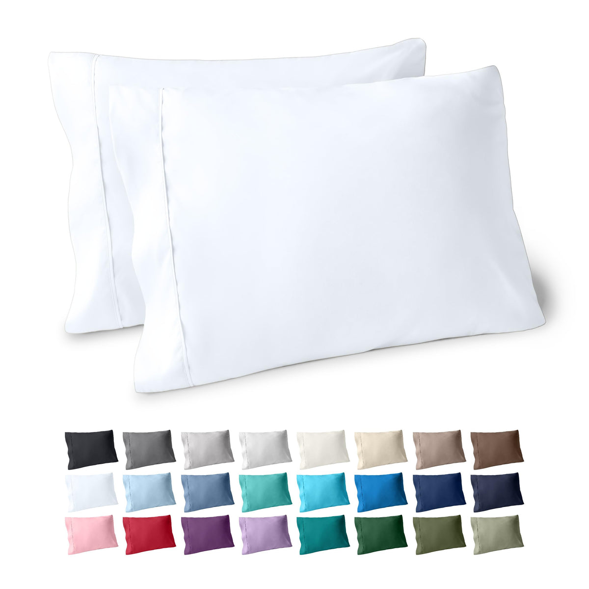 Bare Home Pillowcases Open End (Standard Set of 2, Grey)
