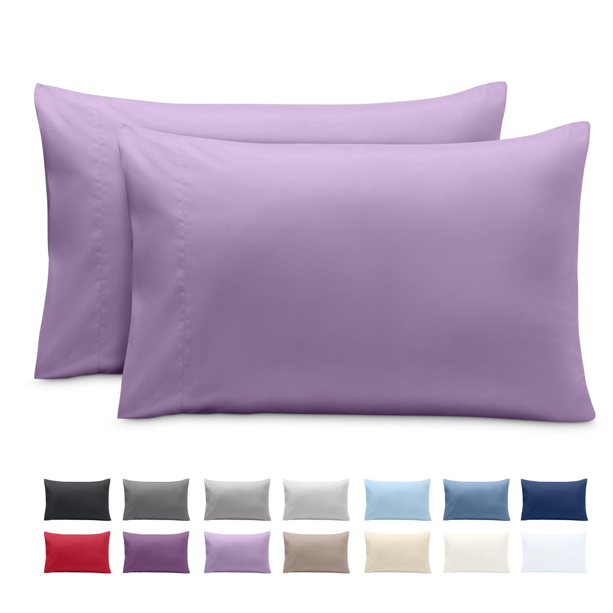 Bare Home Pillowcases Open End (Standard Set of 2, Grey)