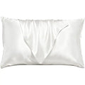 Satin Pillowcase Silkly Pillow Cases Soft Smooth 2 Pack Standard Size  Size Set of 2 Pillow Covers for Sleeping White