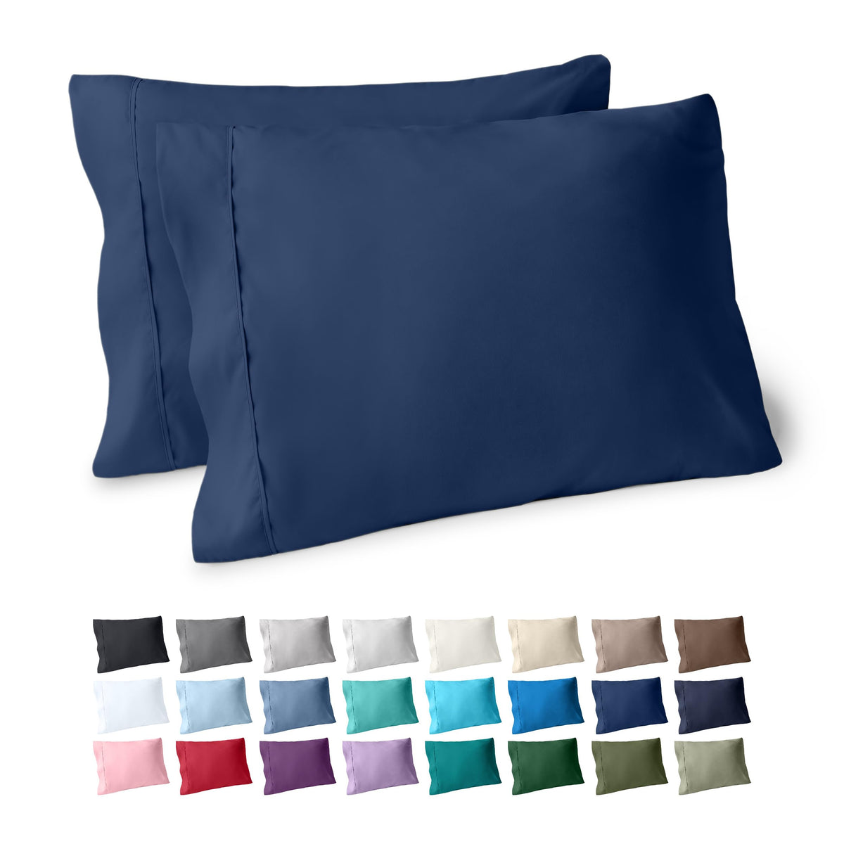 Bare Home Pillowcases Open End (Standard Set of 2, Grey)