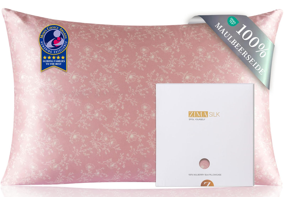 ZIMASILK 100% Pure Mulberry Silk Pillow Cases for Hair and Skin, Queen