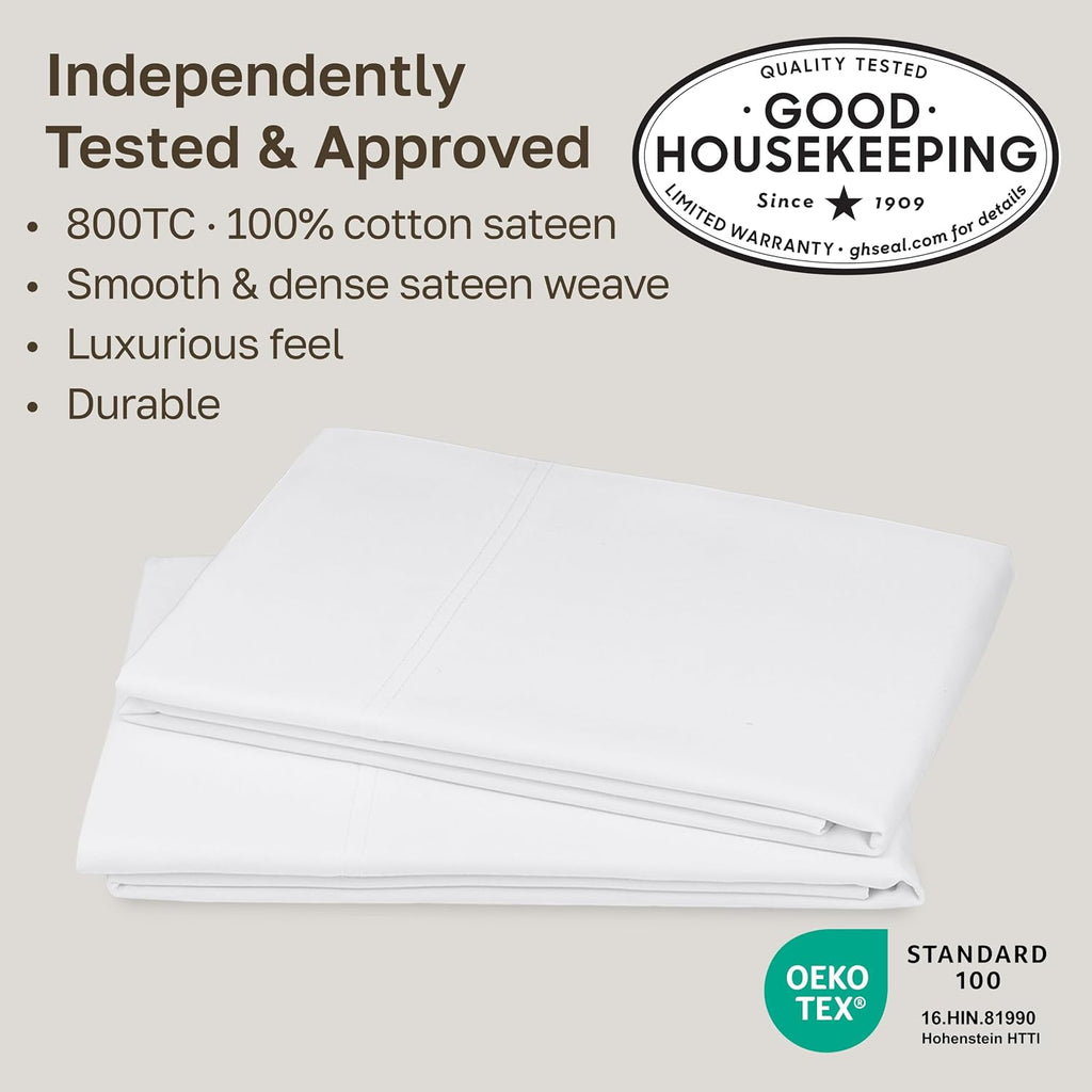 California Design Den 800 Thread Count 2-Pack Pillowcases Standard, White