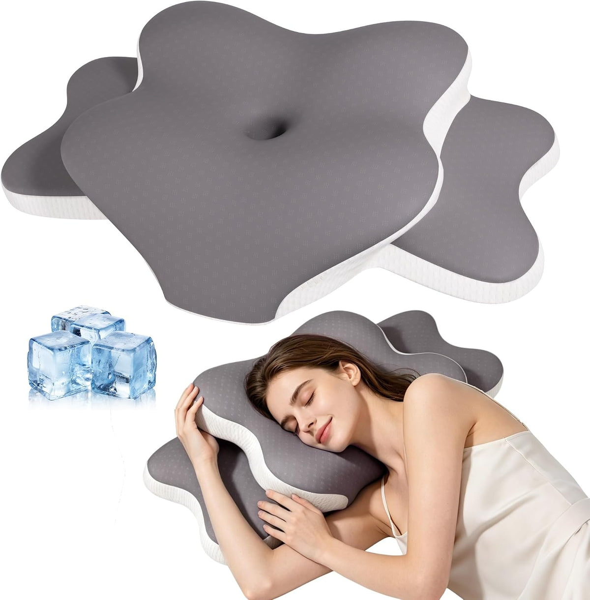 Ergonomic Cervical Memory Foam Pillow for Sleep Apnea Neck Support
