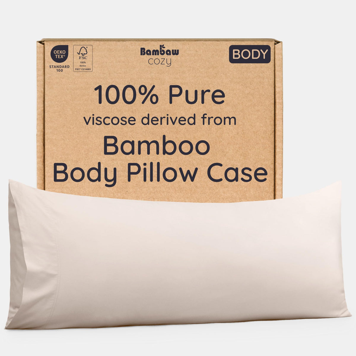 Bambaw 100% Viscose Derived from Bamboo Pillowcase Standard Size – Set of 2 Cooling Pillow Cases for Hot Sleepers, Breathable & Good for the Skin, Cooling Pillow Cover with Envelope Closure (White)