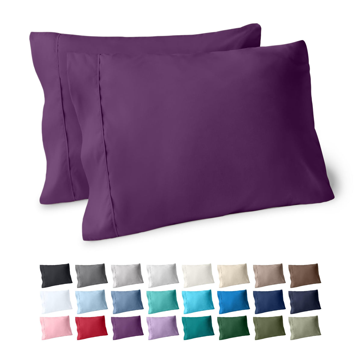 Bare Home Pillowcases Open End (Standard Set of 2, Grey)