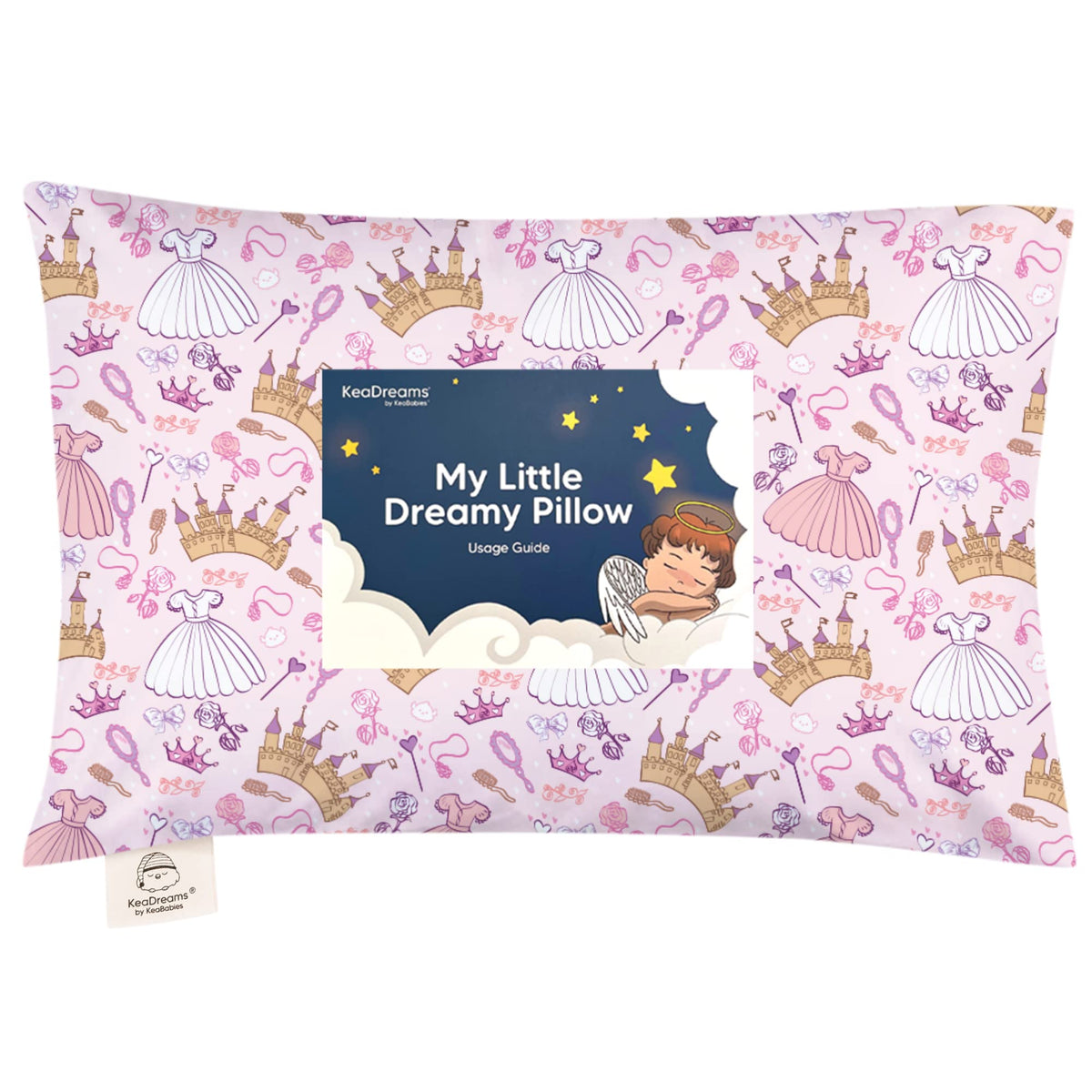 Toddler Pillow with Pillowcase, 13x18 My Little Dreamy Pillow (Soft White)