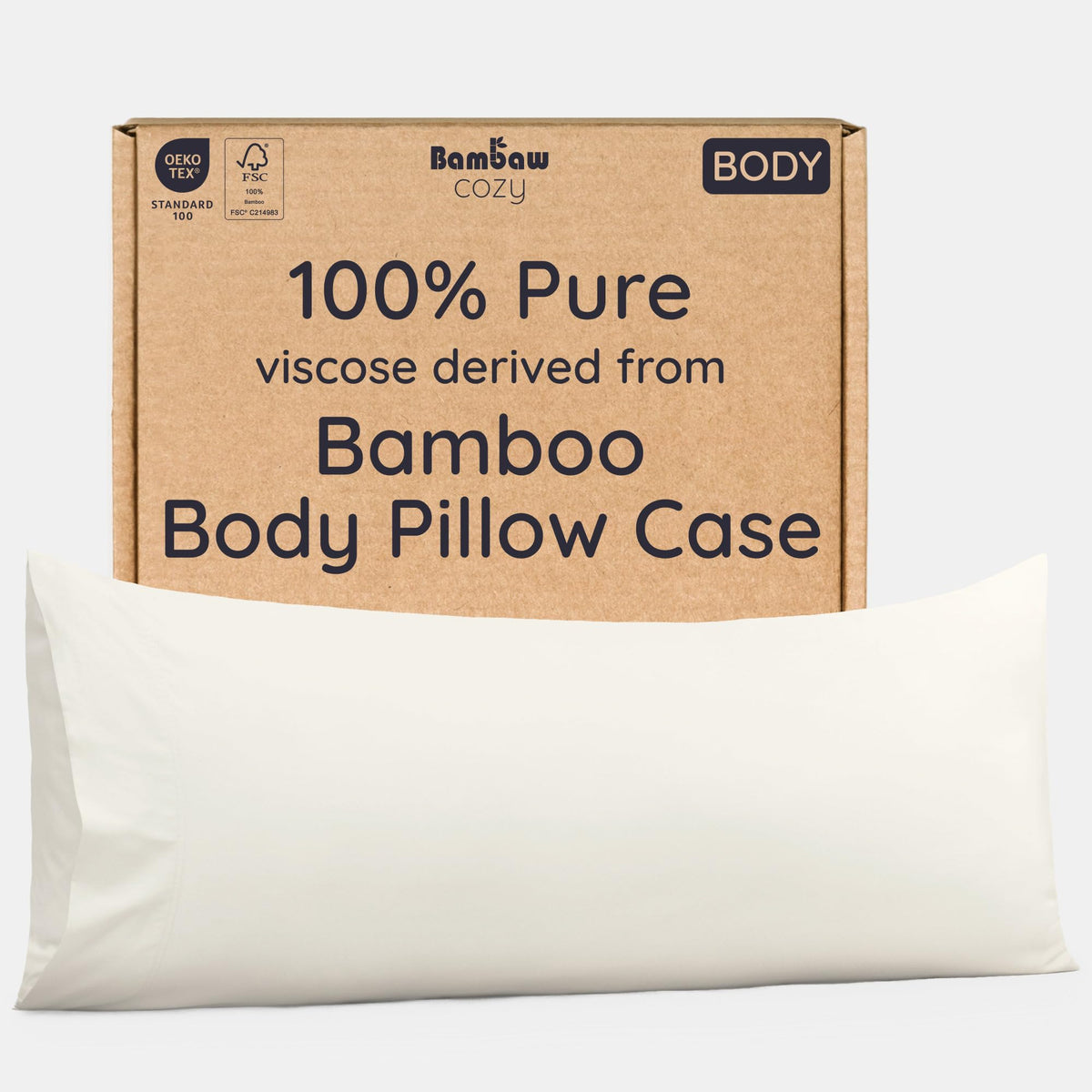 Bambaw 100% Viscose Derived from Bamboo Pillowcase Standard Size – Set of 2 Cooling Pillow Cases for Hot Sleepers, Breathable & Good for the Skin, Cooling Pillow Cover with Envelope Closure (White)