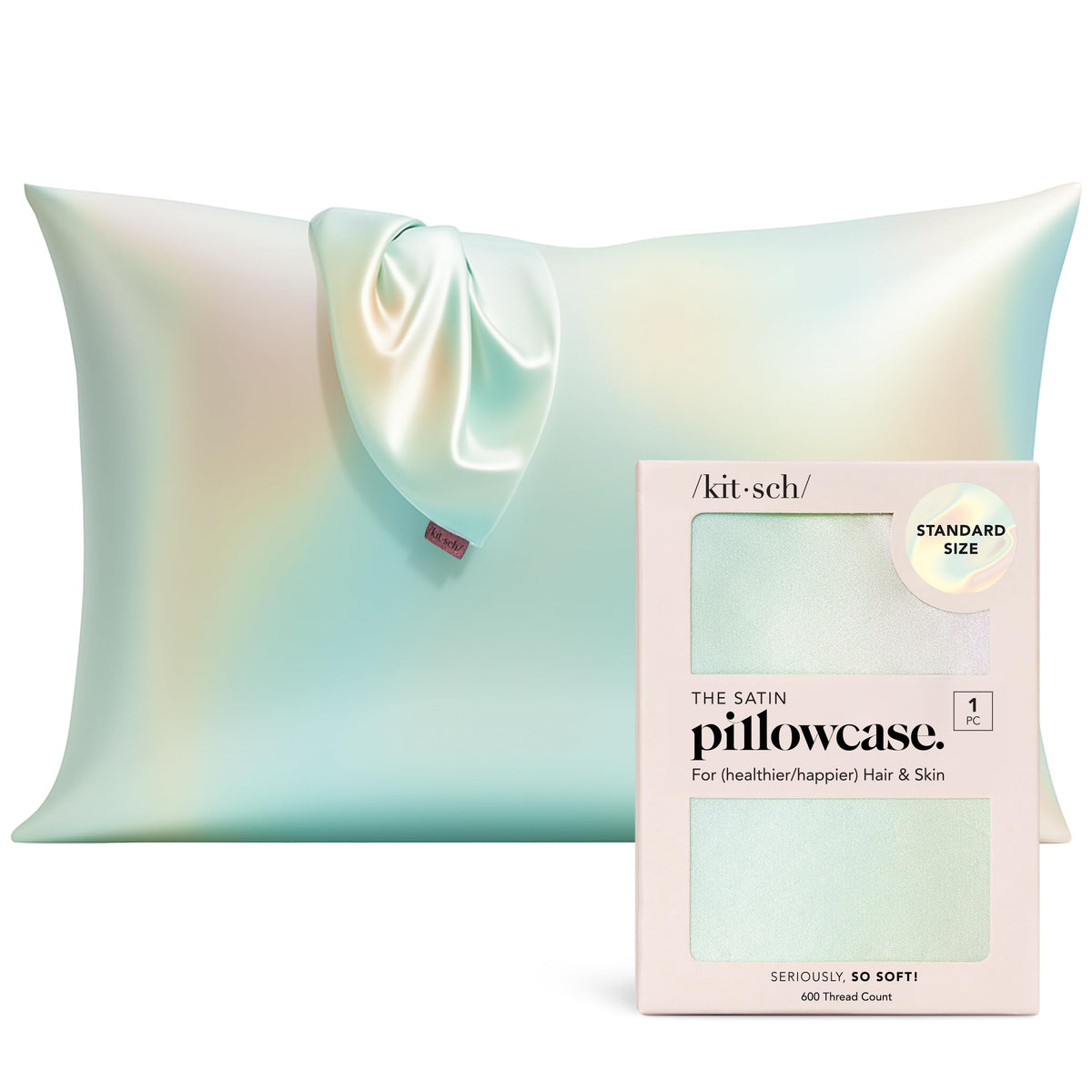 Kitsch Satin Pillowcase with Zipper - 2 pcs King Size, Ivory