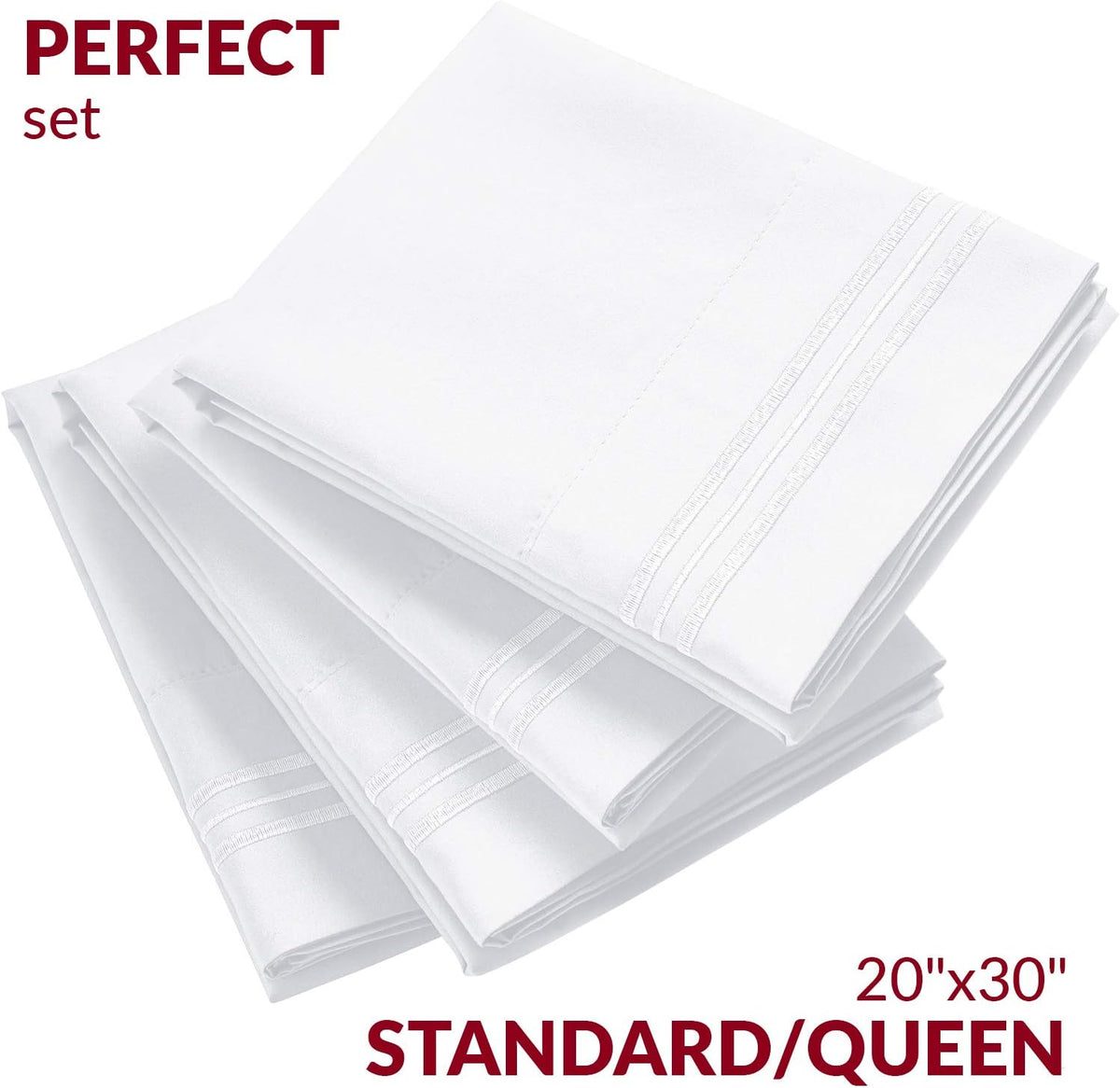Mellanni Pillow Cases Set - 4 PC Iconic Collection Pillowcases