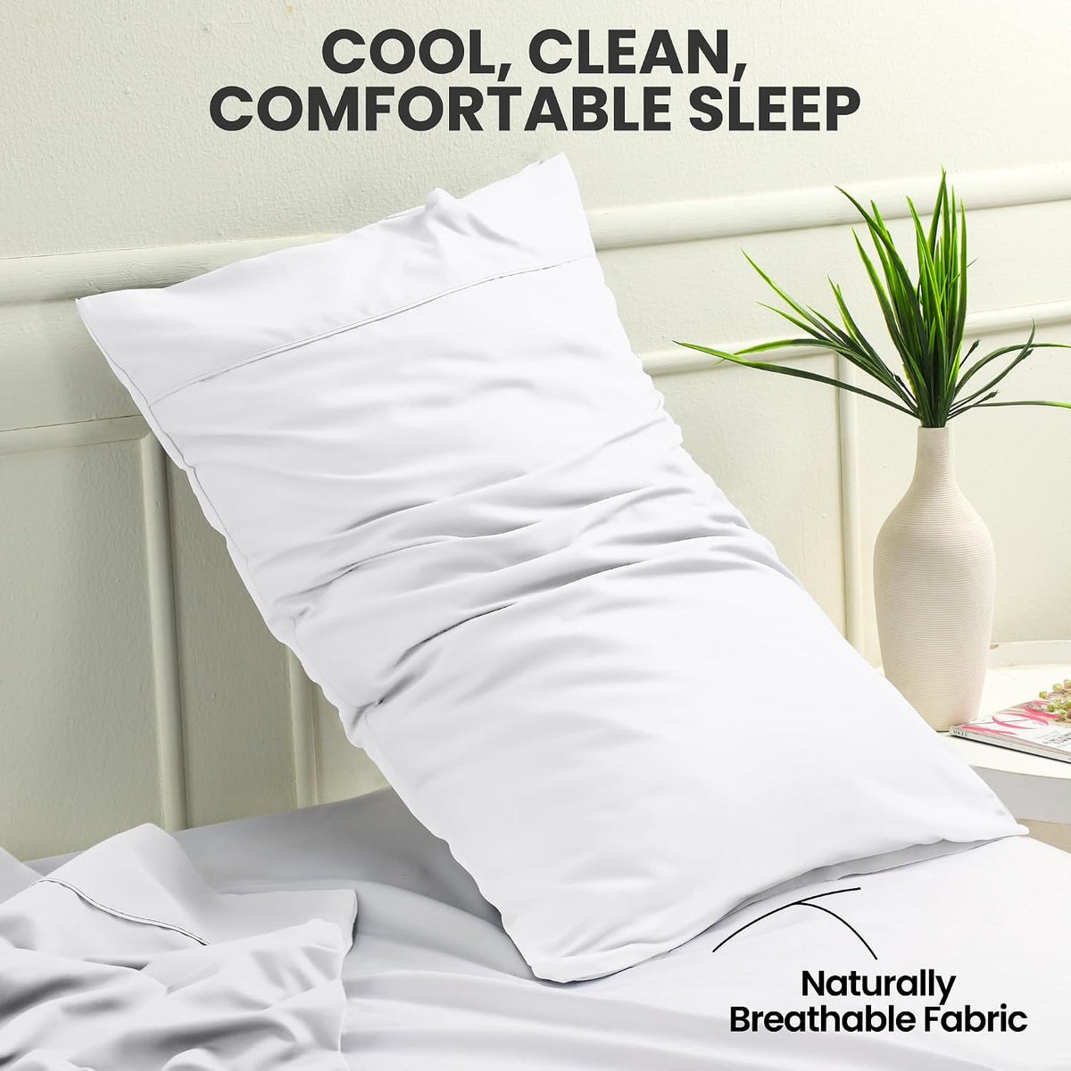 Pillow Covers King Size Set of 12, Soft and Comfy Pillow Cases, White