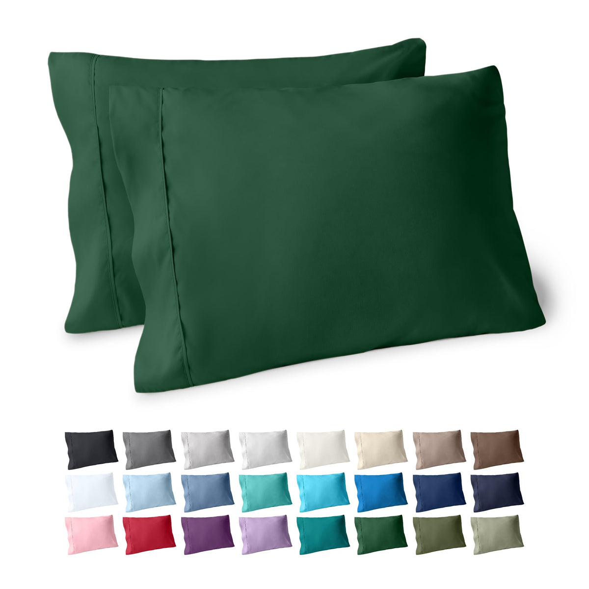 Bare Home Pillowcases Open End (Standard Set of 2, Grey)