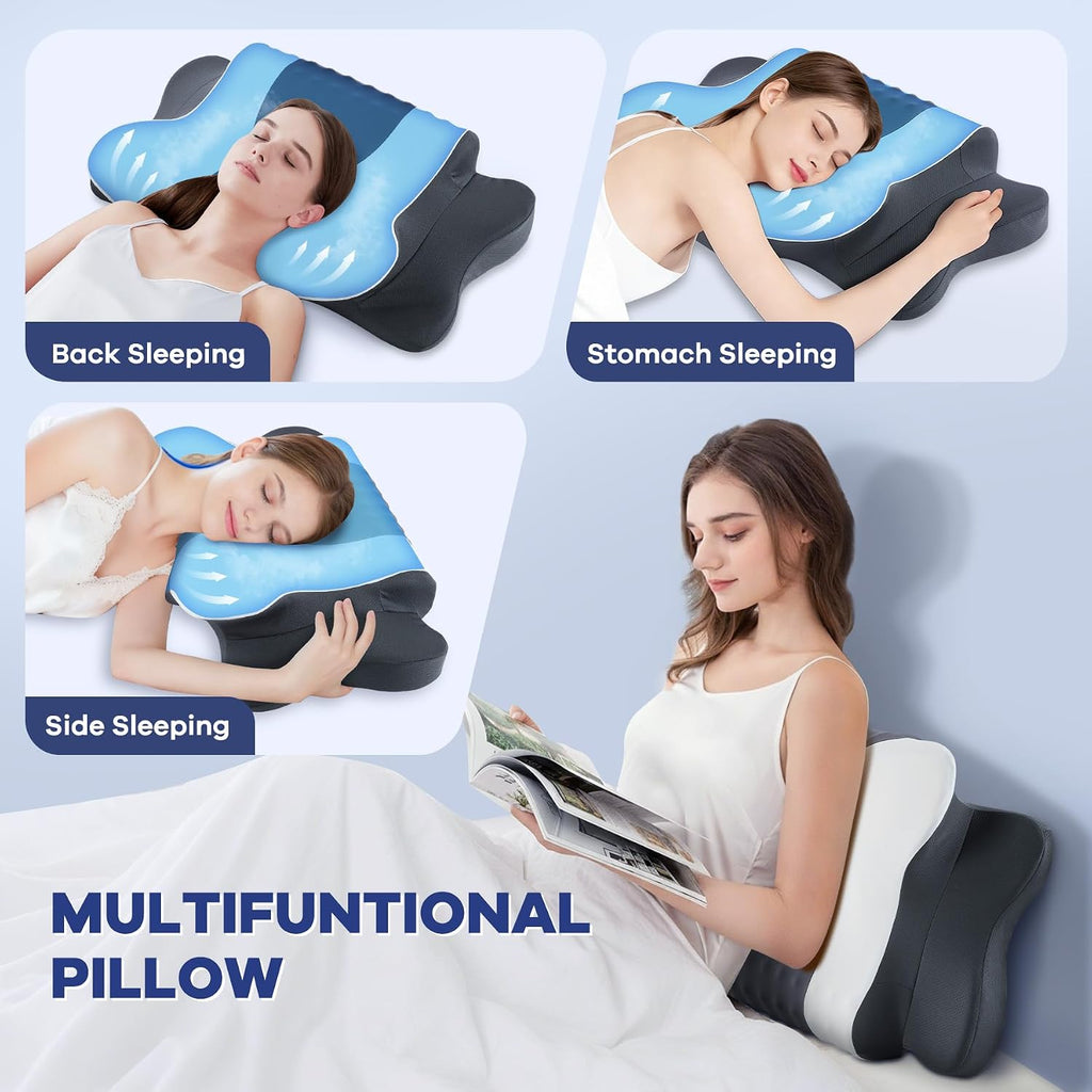 DONAMA Cervical Pillow for Neck Pain, Ergonomic Memory Foam Contour Pillow