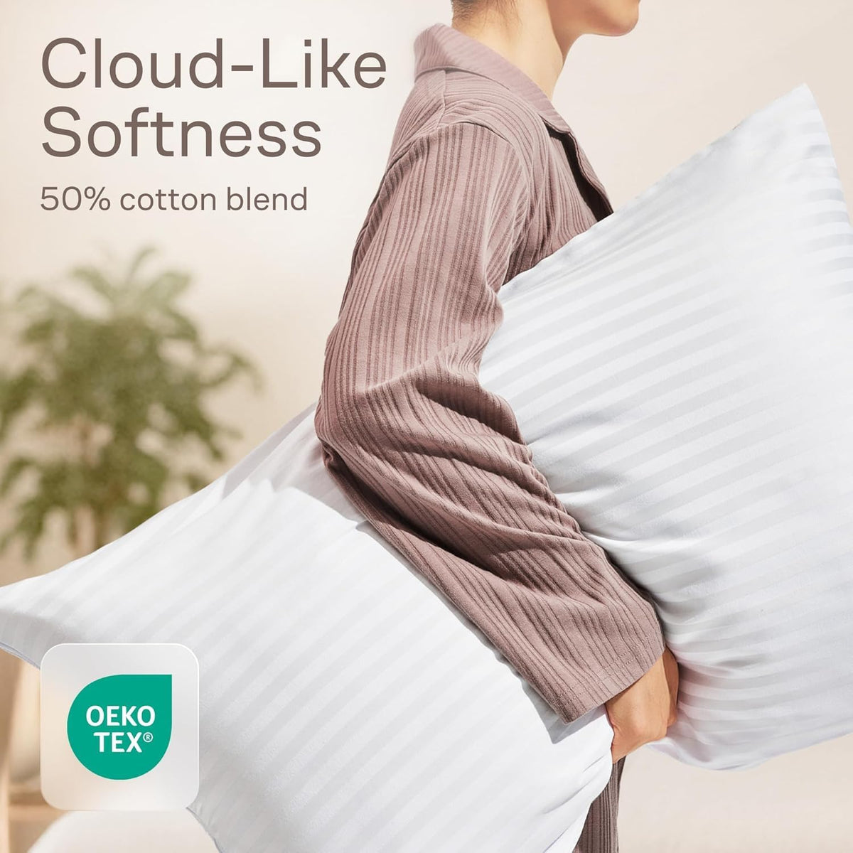 Set of 4 Pillow Protectors with Zipper Queen Size - 100% Resistant to Stains, Dust & Dirt - Washable Covers for Increased Pillow Lifespan